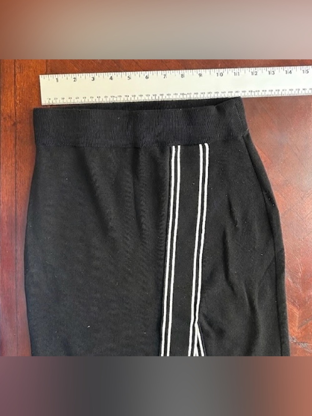 Pringle Black Midi Pencil Skirt with White Side Stripe size XS - Picture 4 of 7